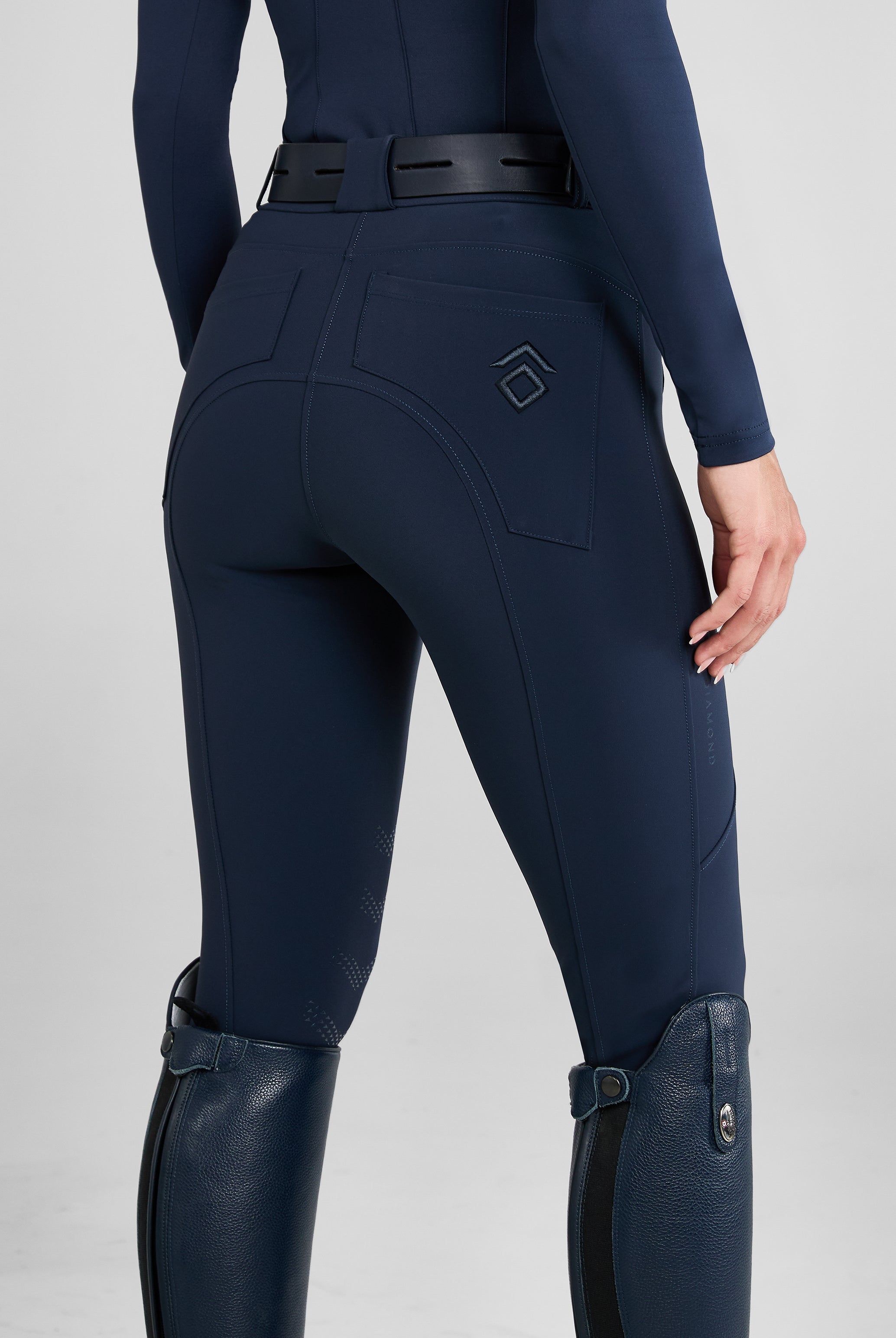 Navy Core Mid-Rise Breeches Knee Grip