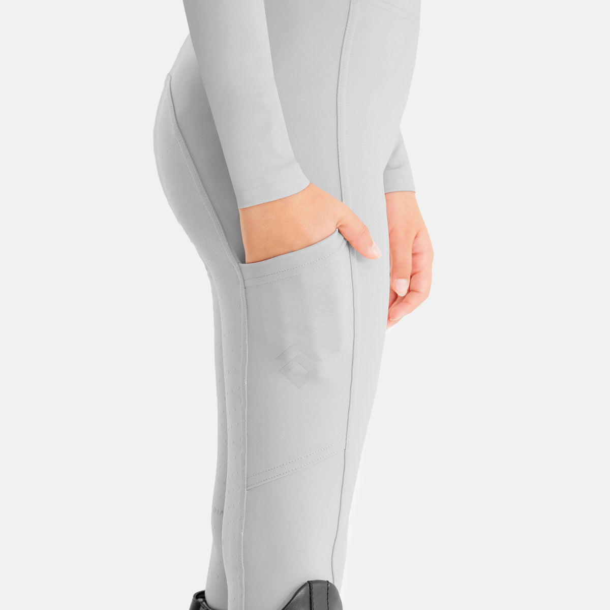 Grey Young Rider Full Seat Riding Leggings – Aztec Diamond