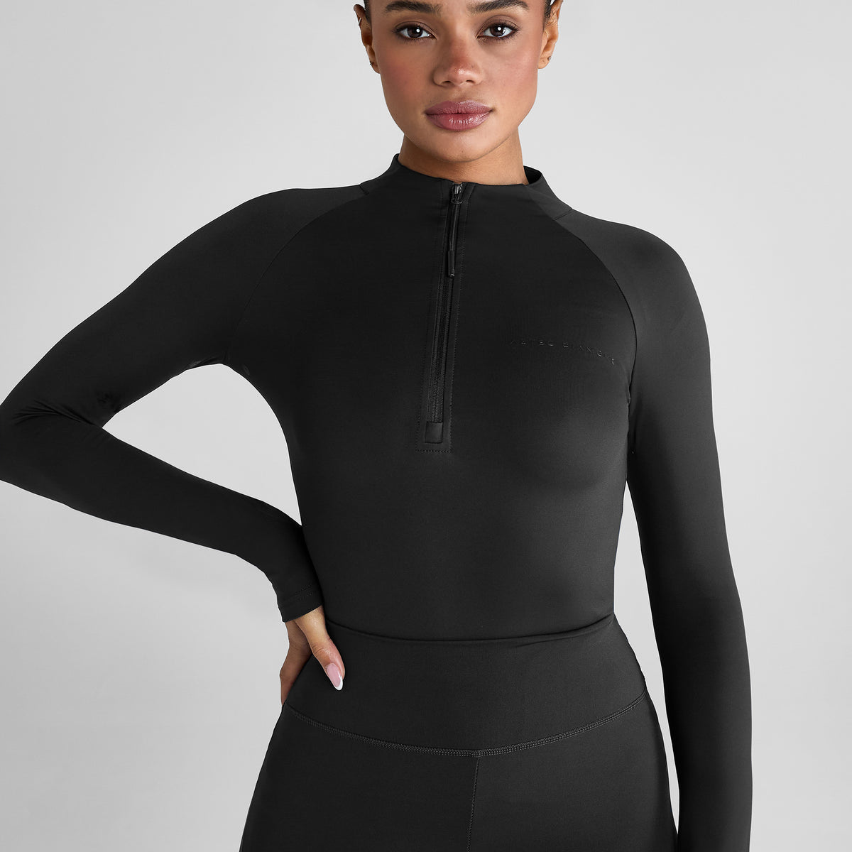 Aztec Diamond Black Essential Long sleeve base layer with quarter zip