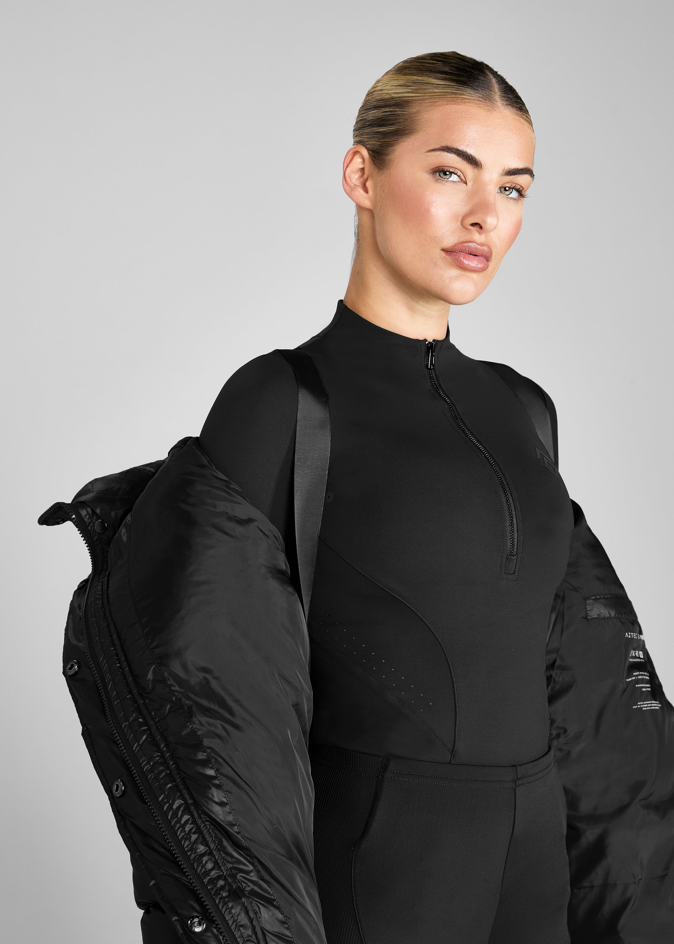 Black Heavy Quilted Puffer – Aztec Diamond