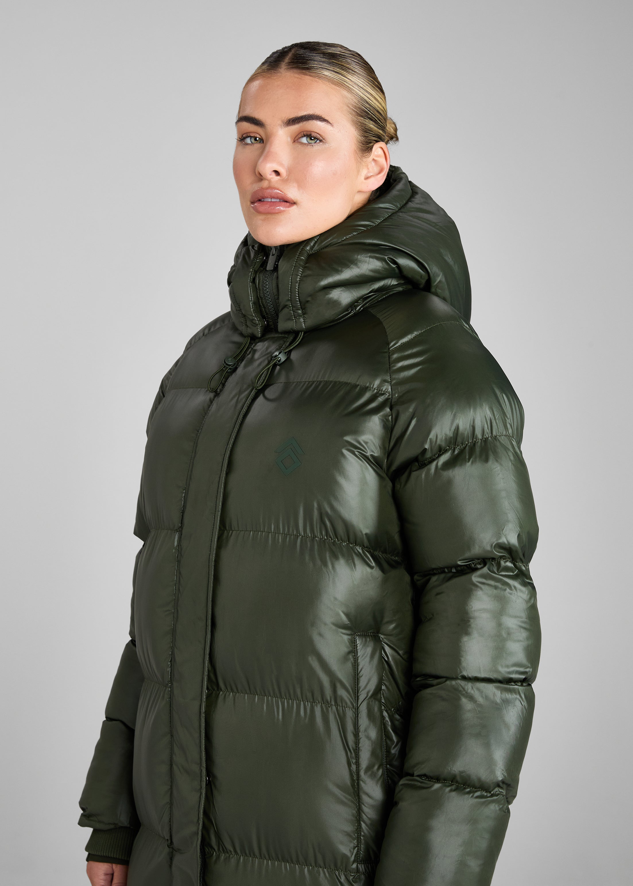 Forest green puffer jacket best sale