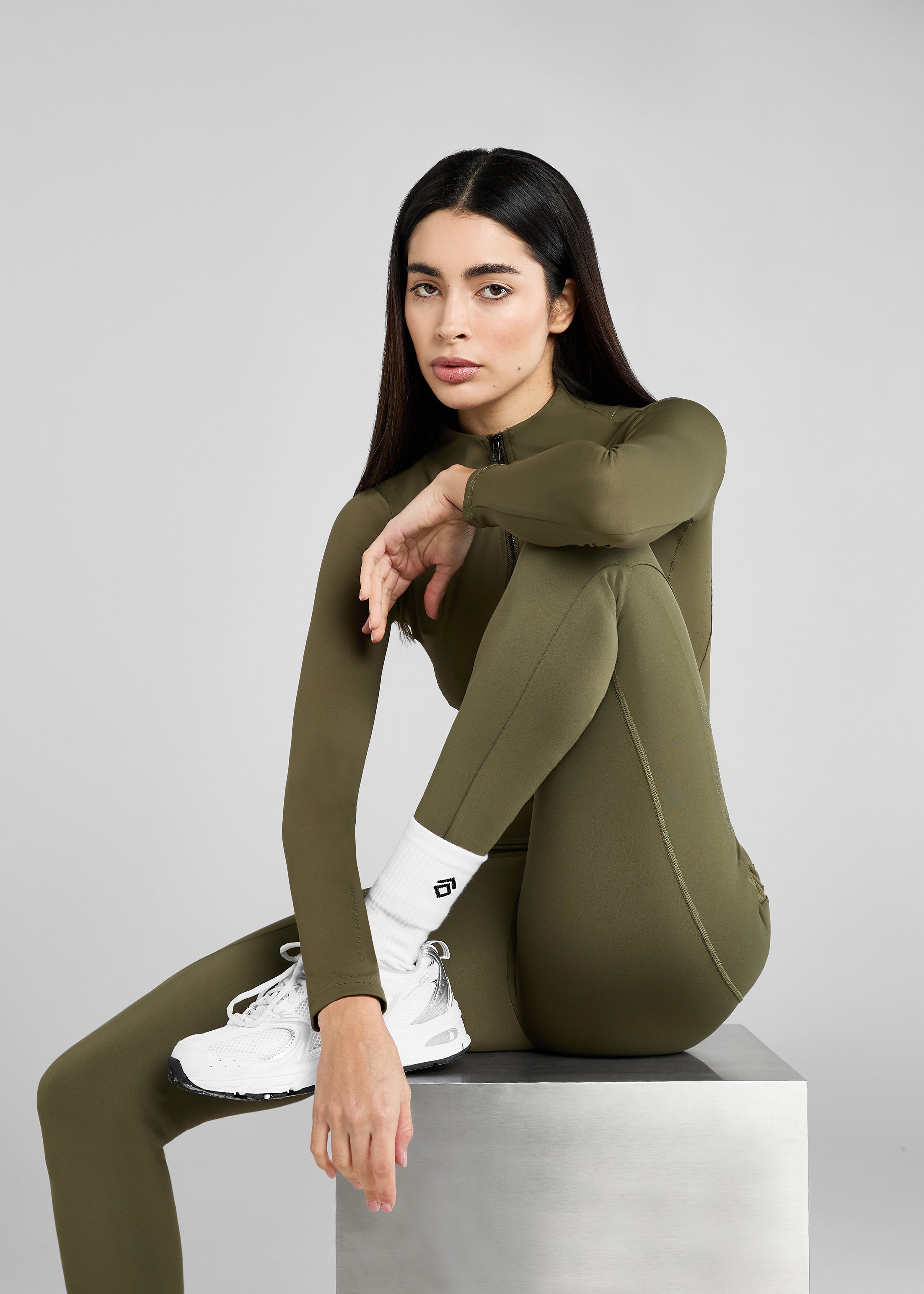 Green base layer top best sale