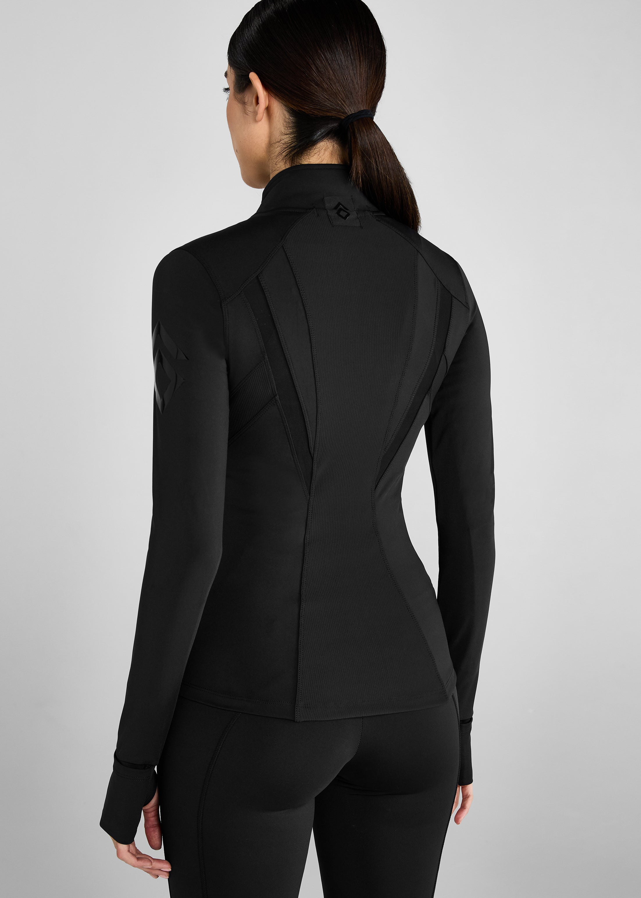 Black fitted coat ladies on sale