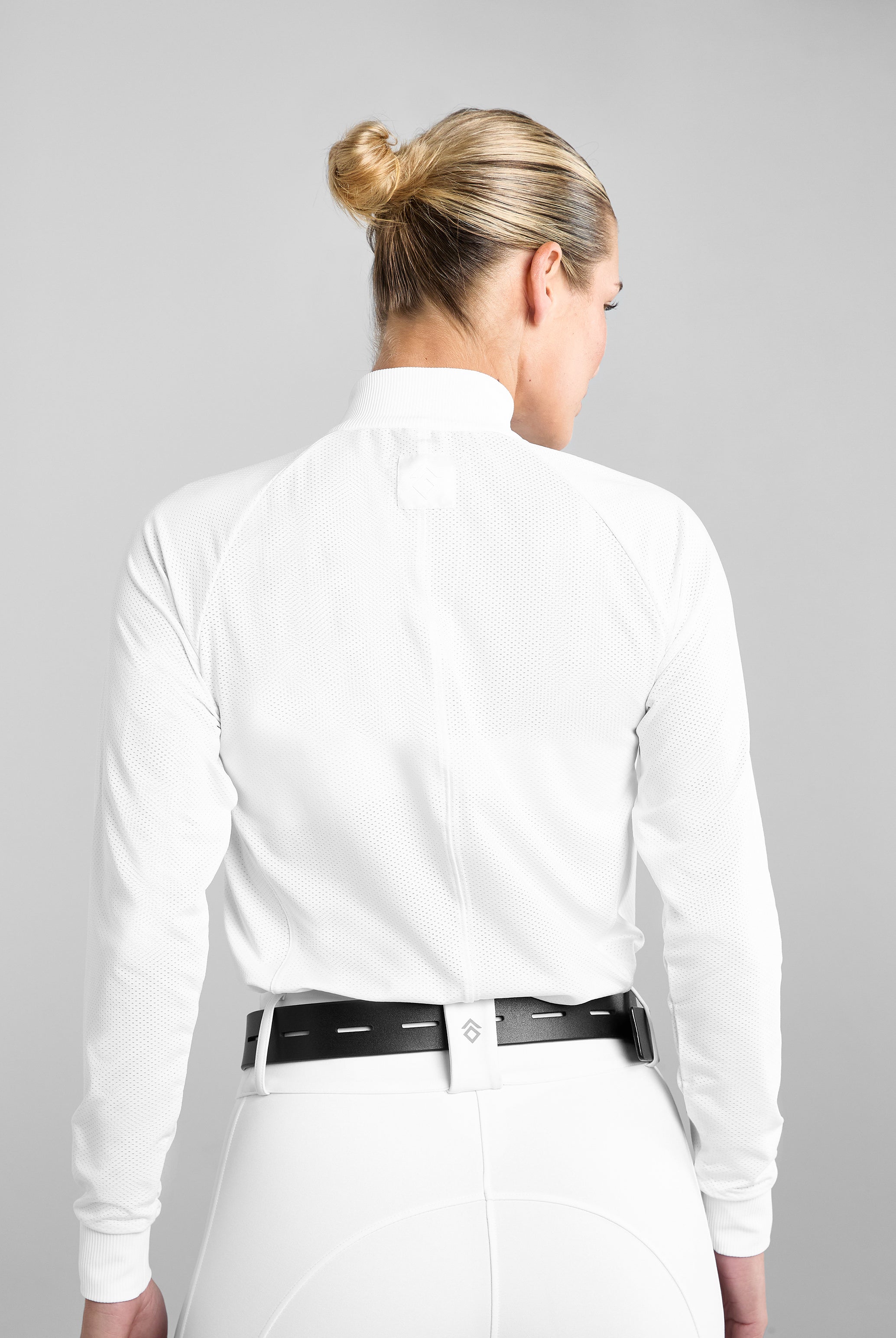 White Long Sleeve Mesh Shirt