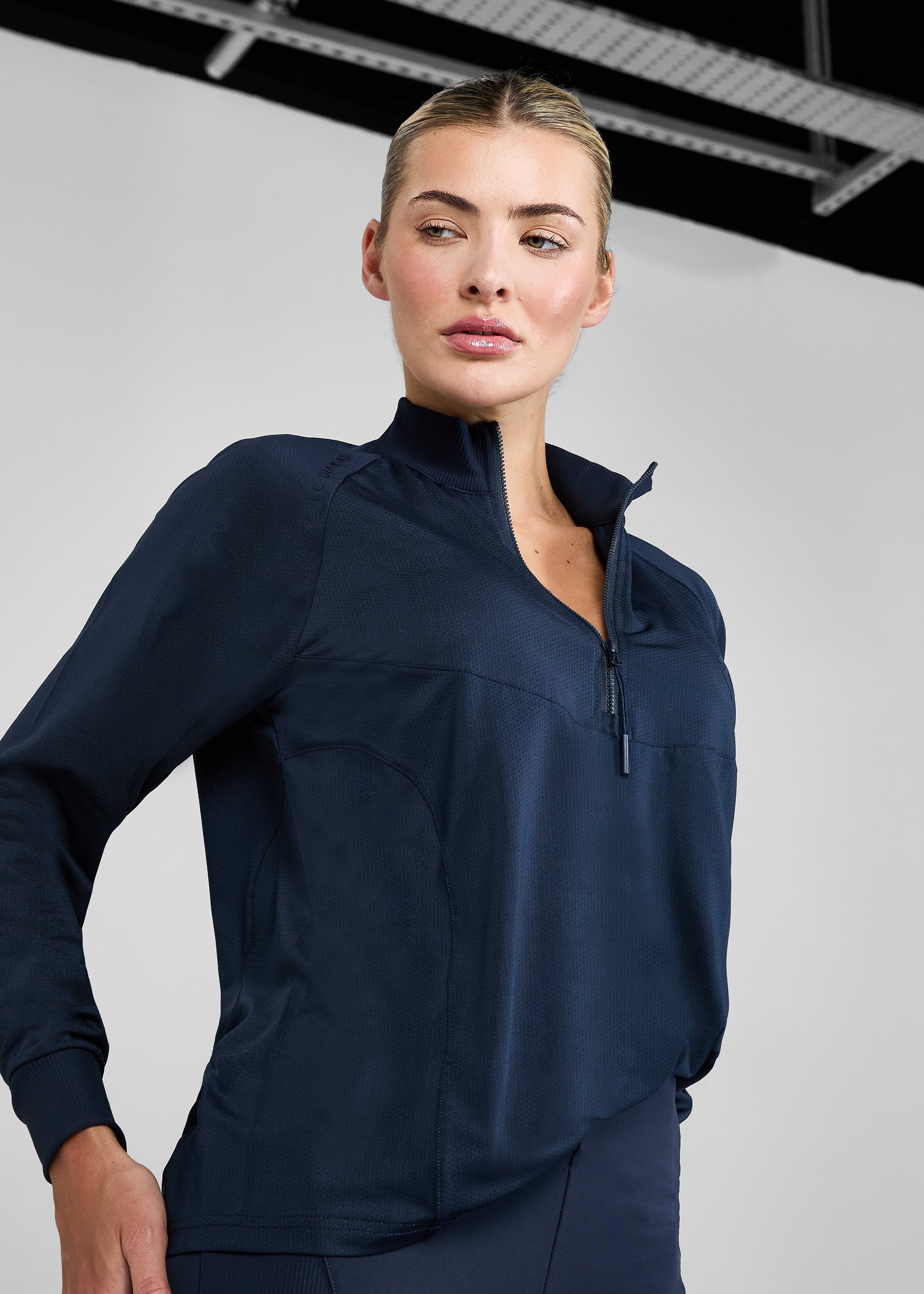 Navy Long Sleeve Mesh Shirt | Equestrian Riding Shirt