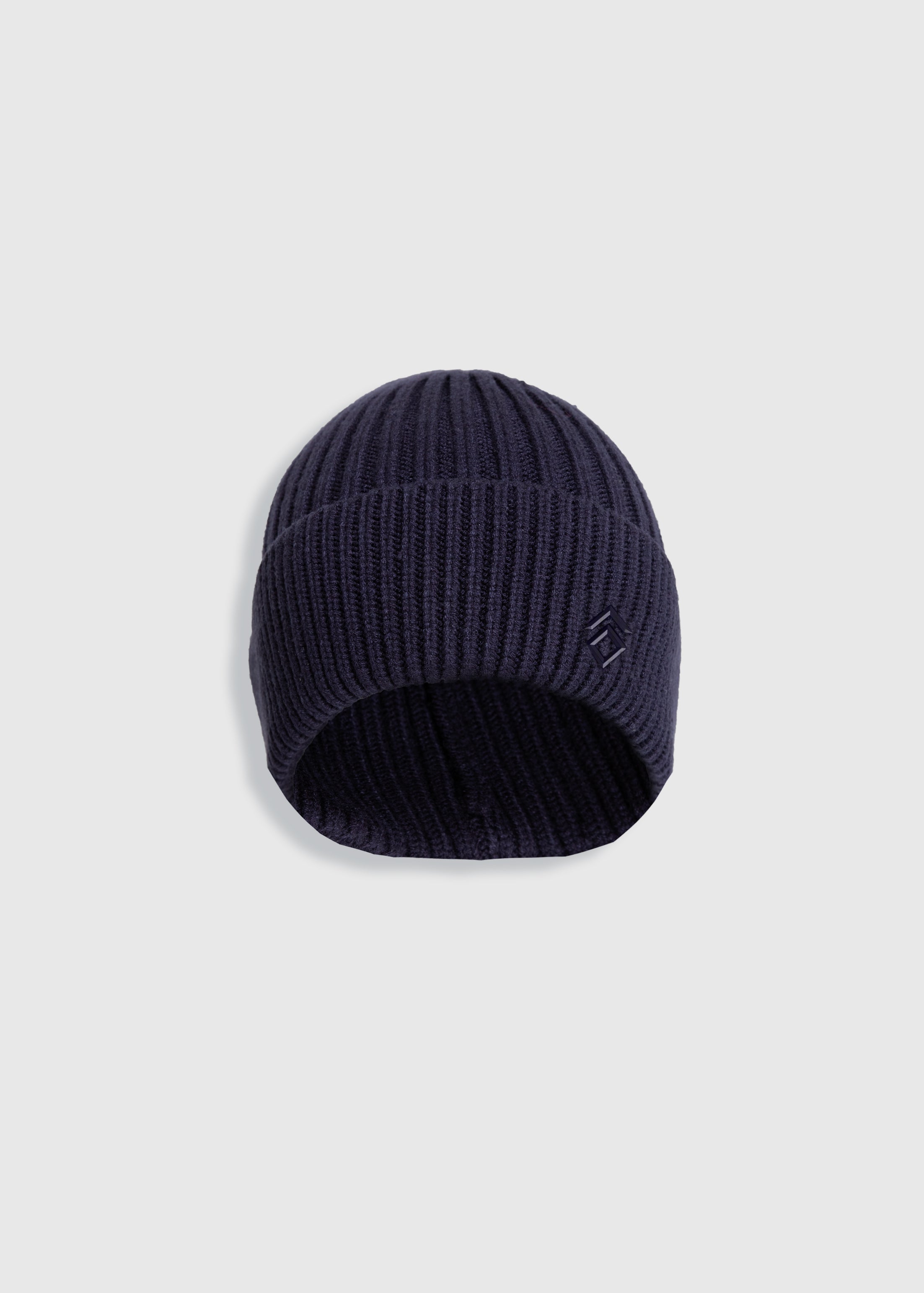 Navy Knitted Beanie Hat – Aztec Diamond