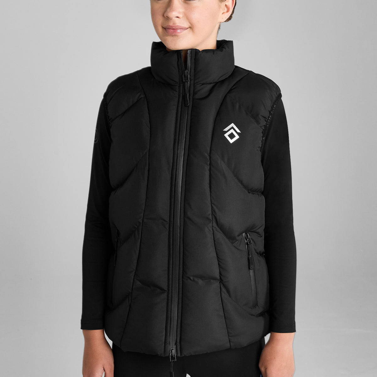 Young Rider Black Puffer Gillet – Aztec Diamond