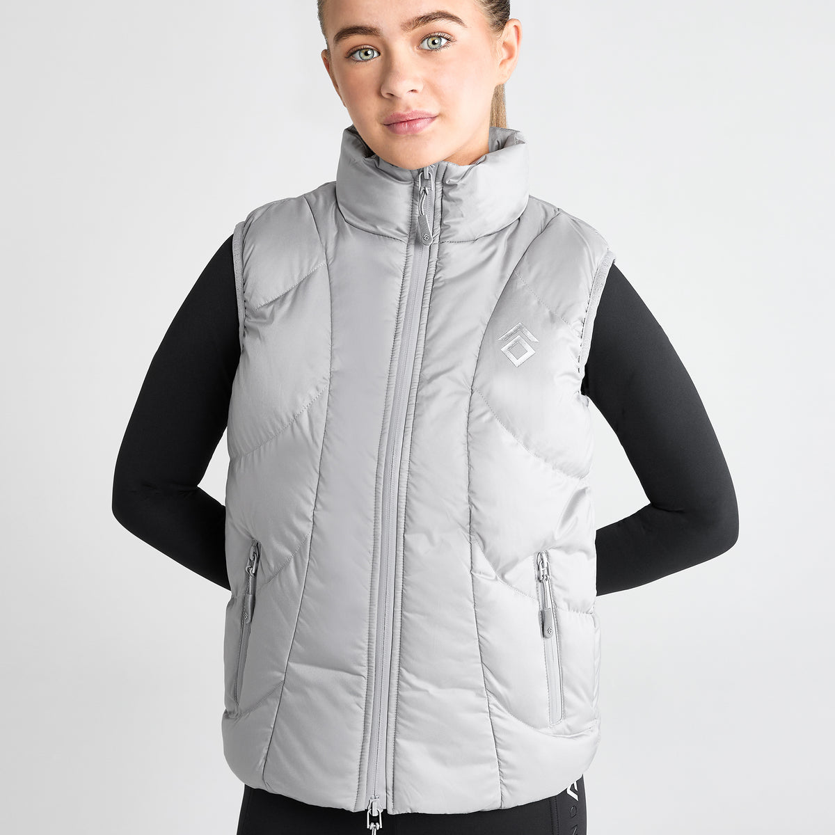 Young Rider Grey Puffer Gillet – Aztec Diamond
